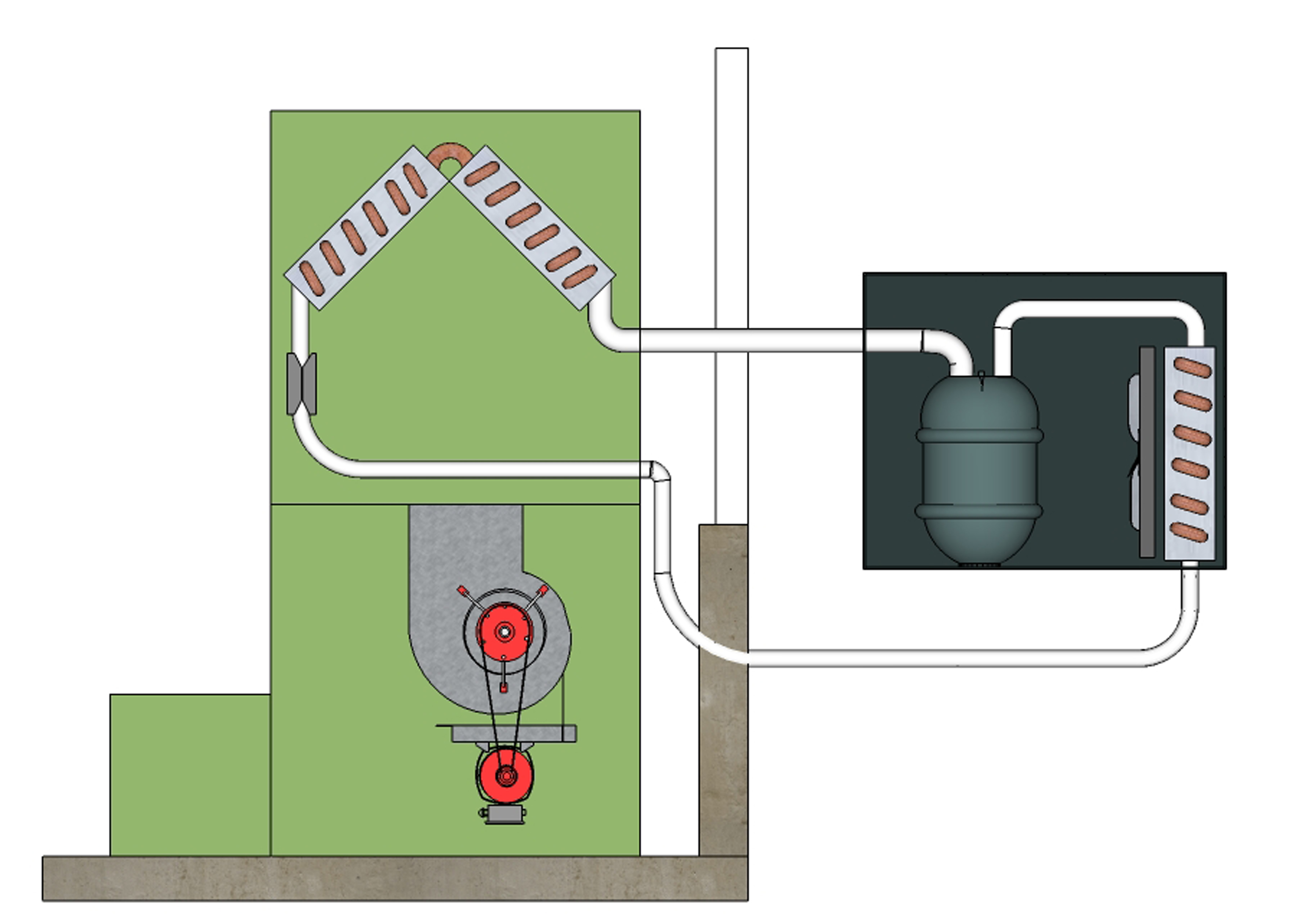 Air conditioning system components.