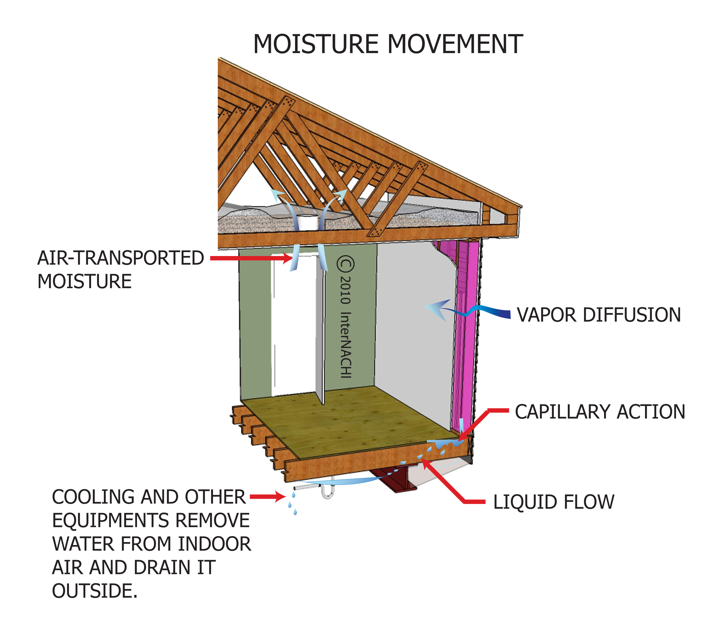 Moisture movement.