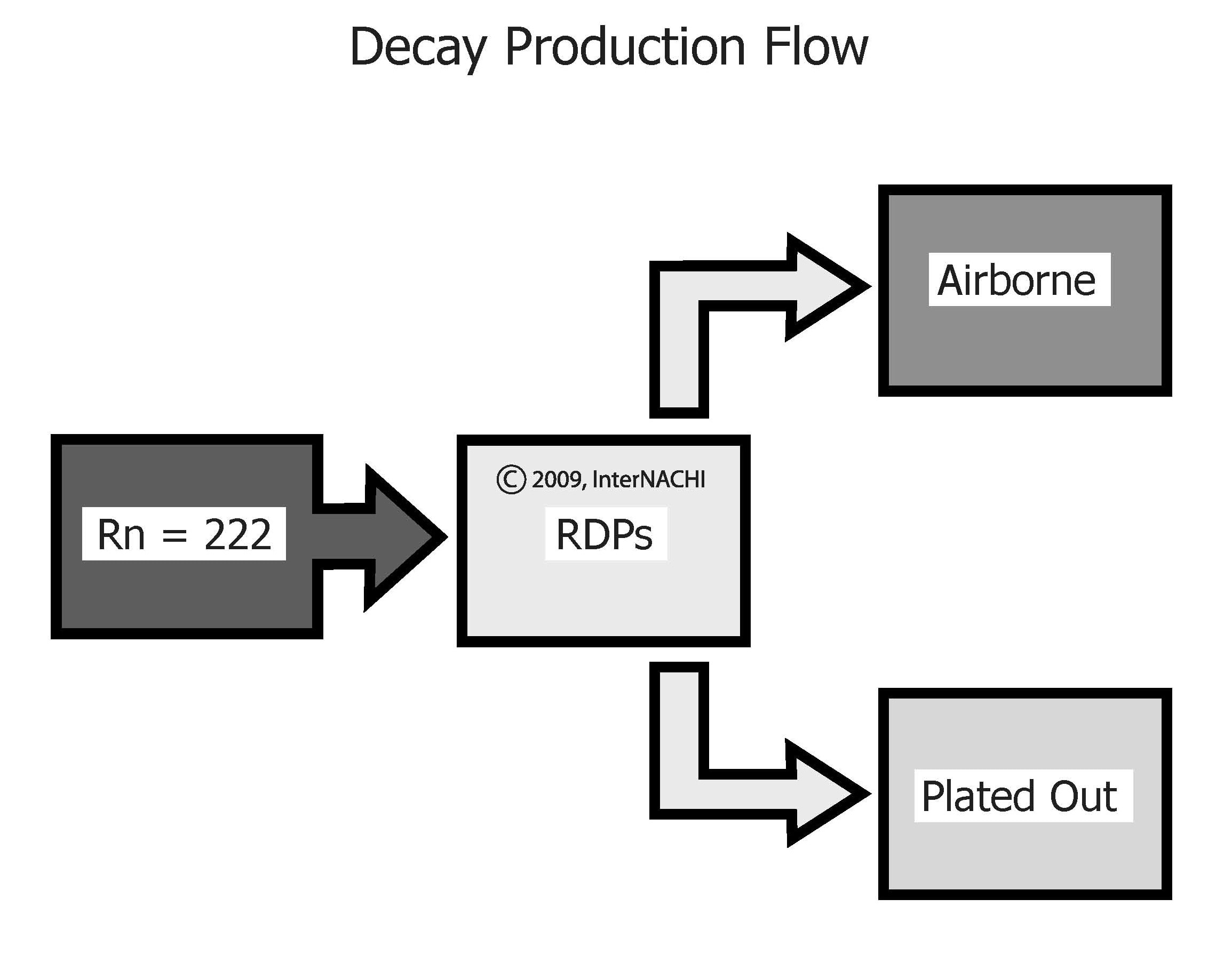 Decay production flow.