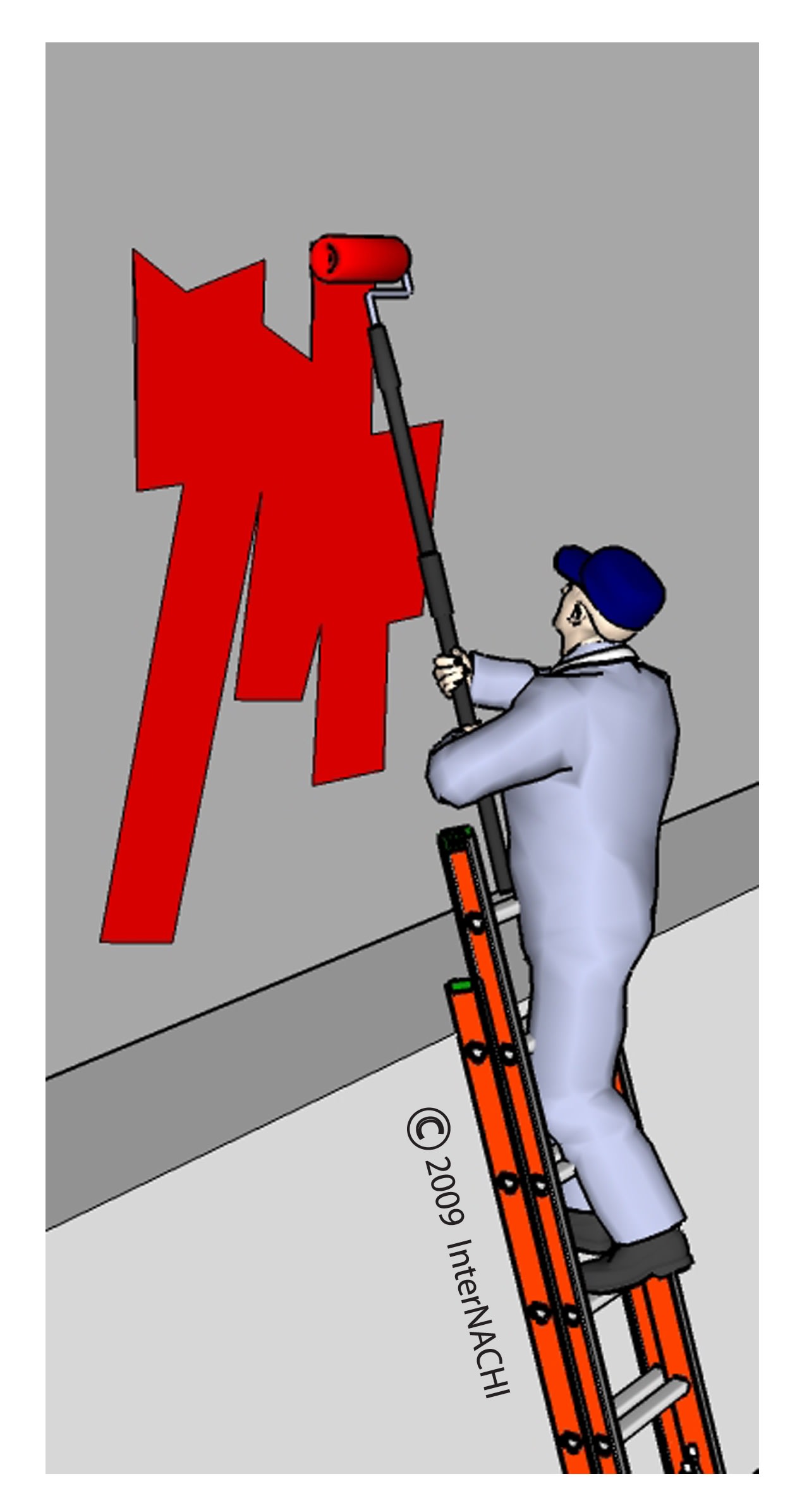 Safe ladder use.