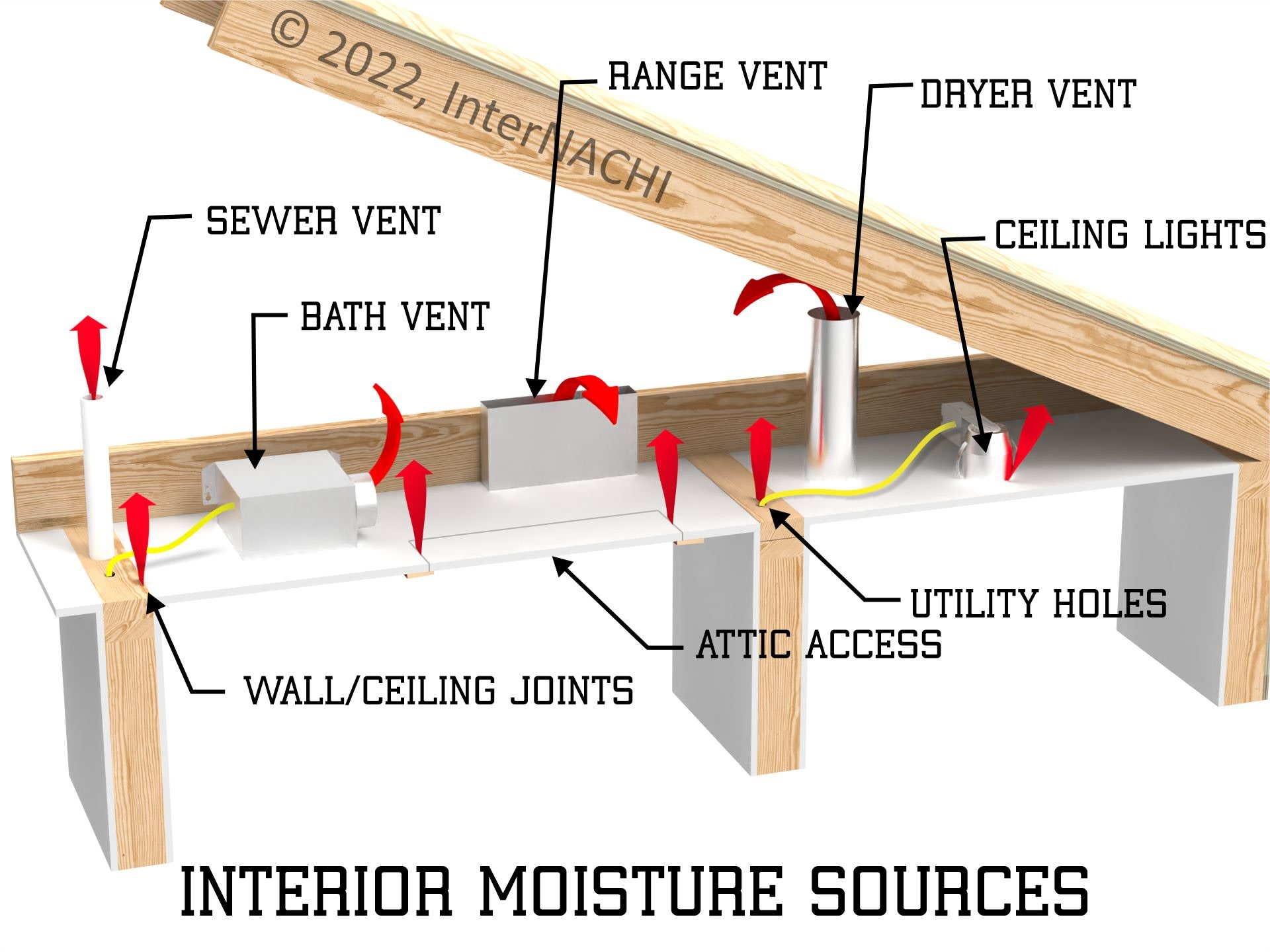 Interior moisture sources