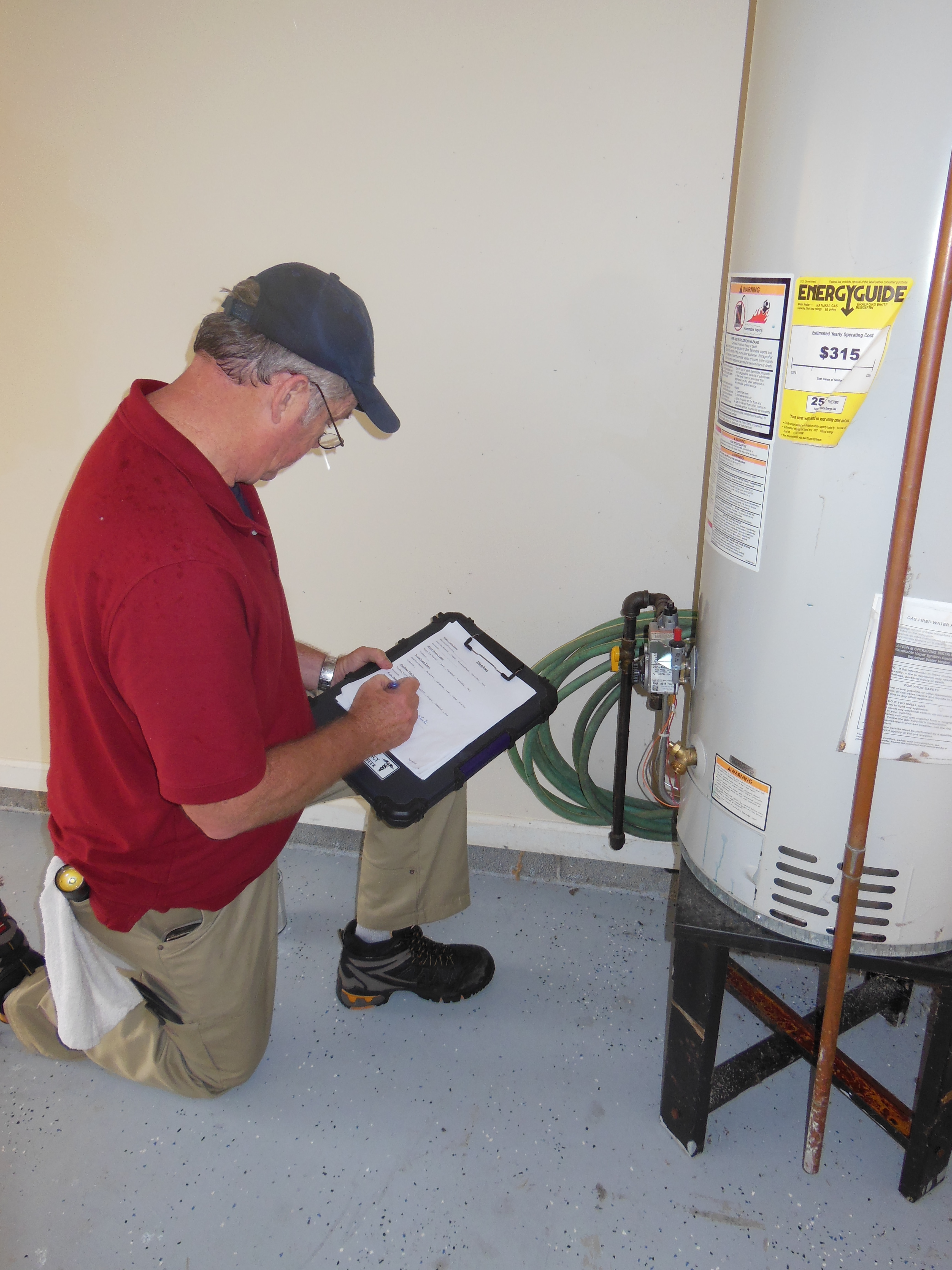 Water heater inspection.
