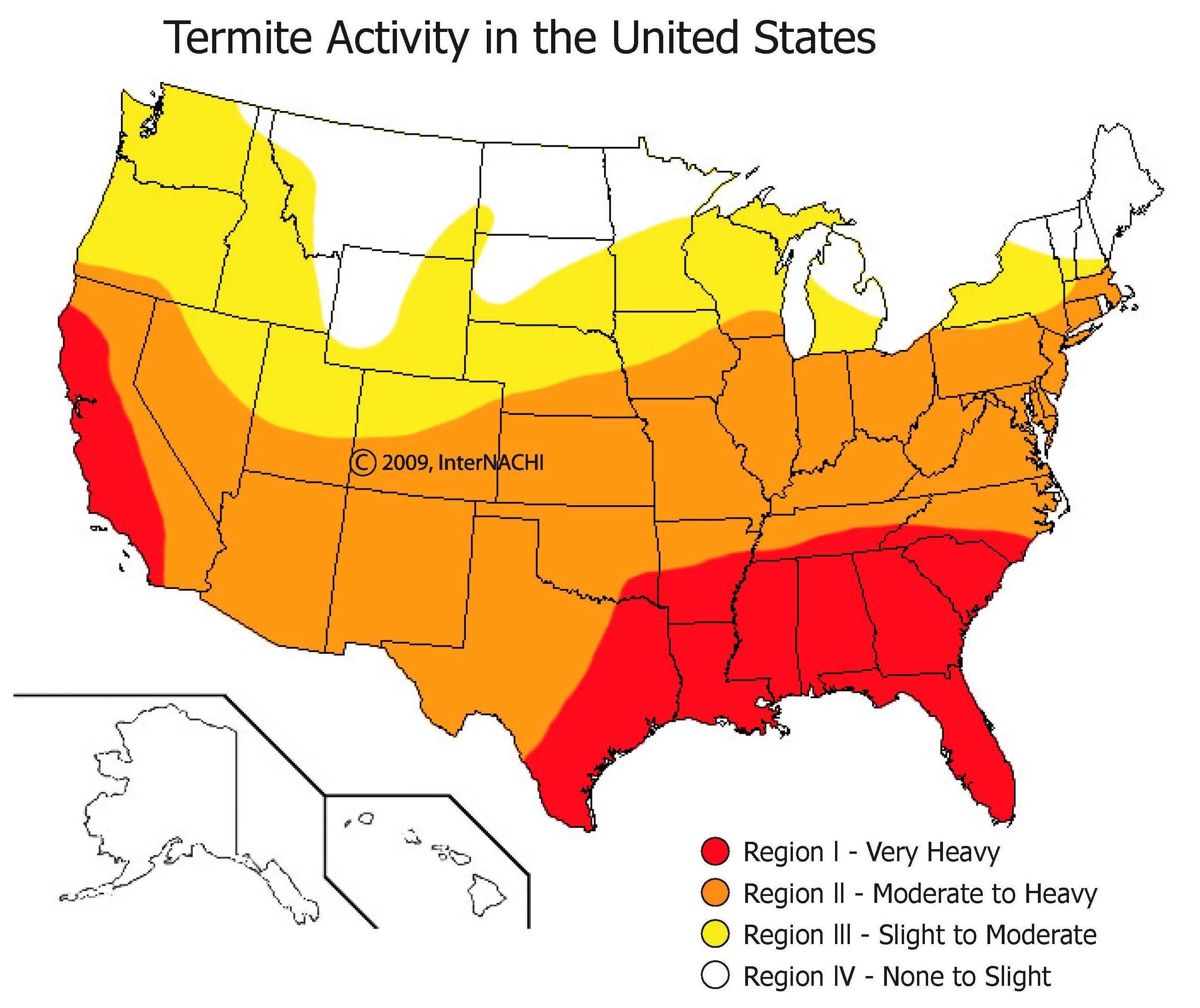 Termite activity in the U.S.