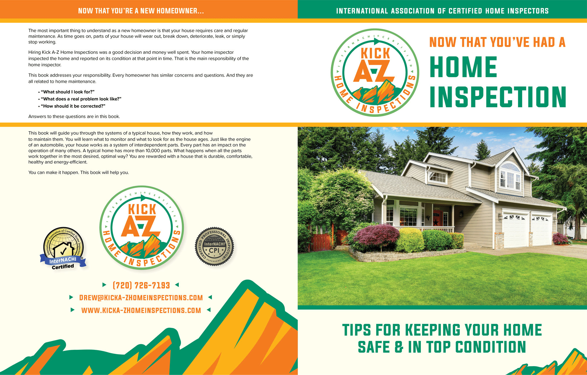 Custom Home Maintenance Book for AZ Home Inspections Inspection
