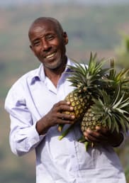 Alexis poses with pineapples