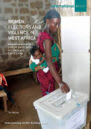 Front cover showing a woman casting her vote at a ballot box.