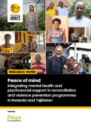 Peace of Mind report cover showing the faces of different people who have received support from International Alert in Rwanda and Tajikistan