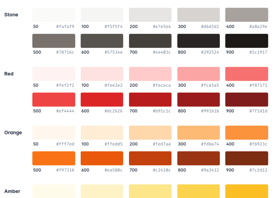 Palet warna tailwind