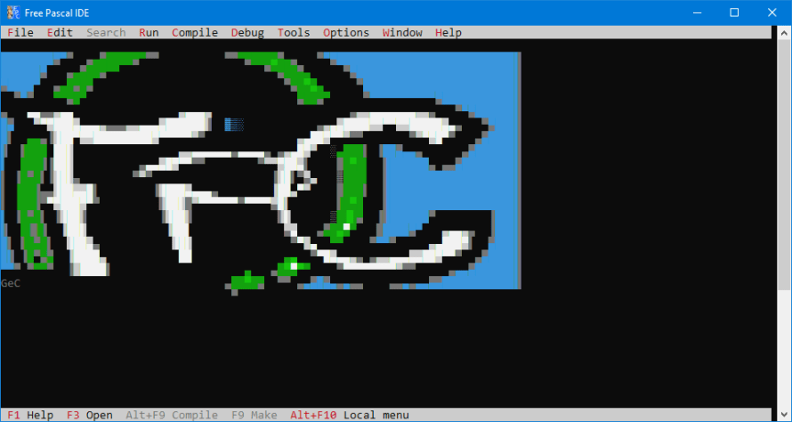 Tampilan awal Free Pascal