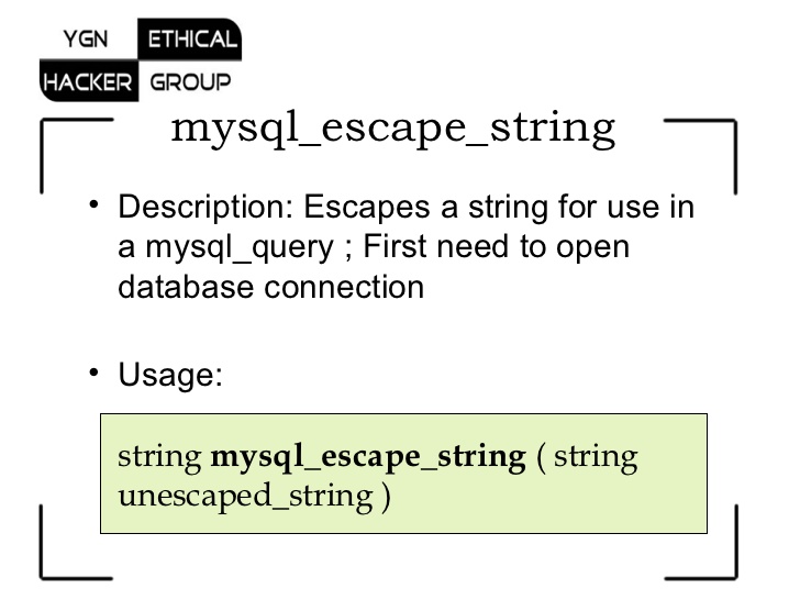 Mysqli real escape string