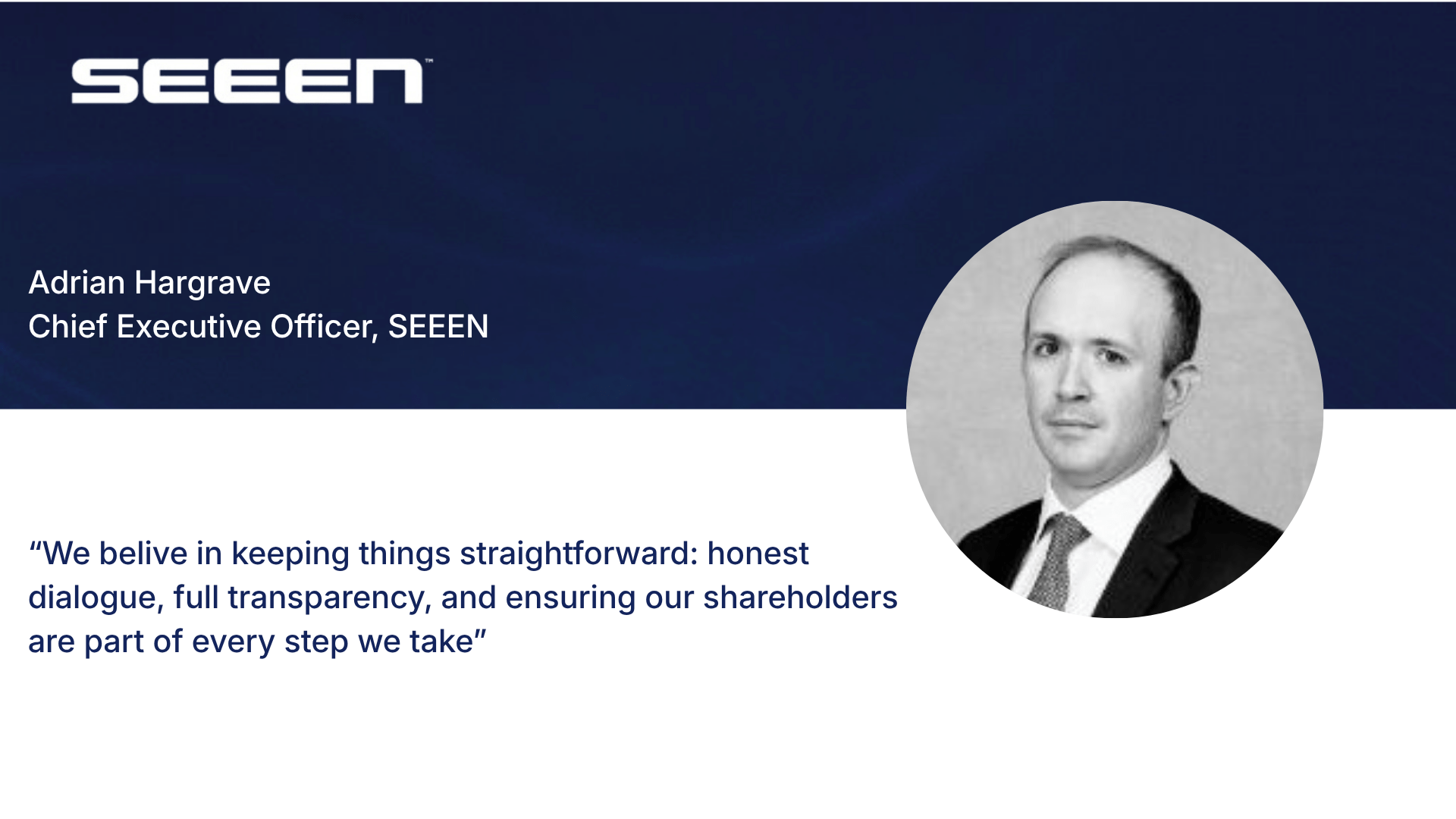LSE:SEEN - Direct line to the CEO