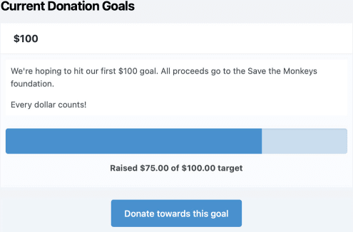 Screenshot of Donation progress