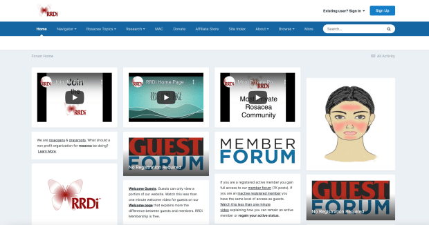Screenshot of RRDI website