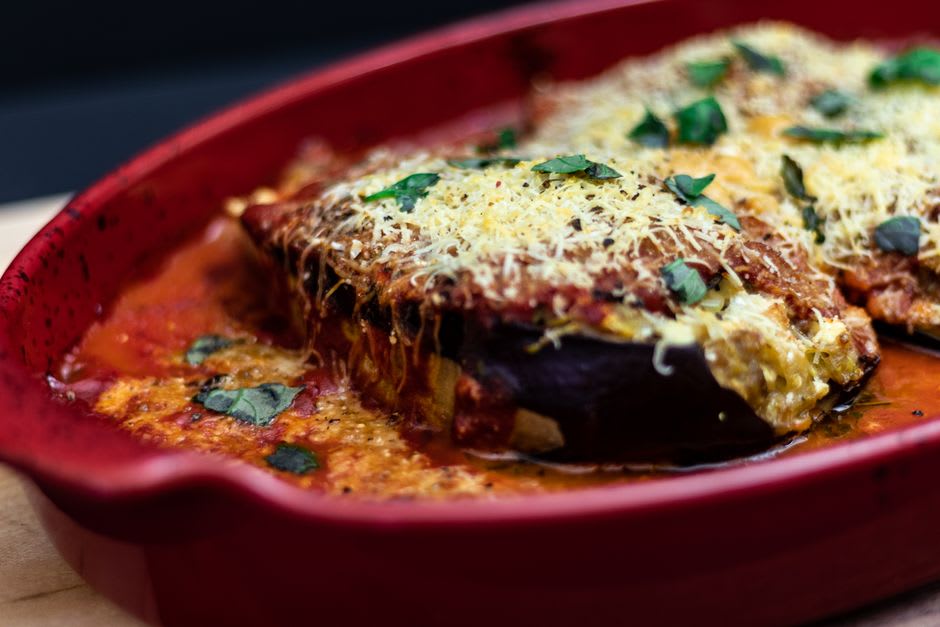 Berinjela à parmegiana de forno
