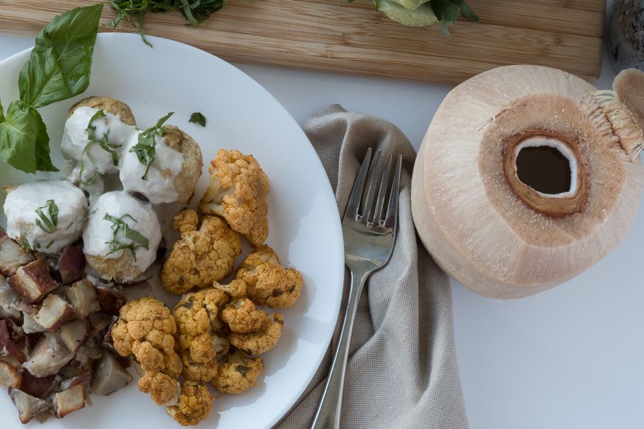 Grão-de-bico ao curry com couve-flor