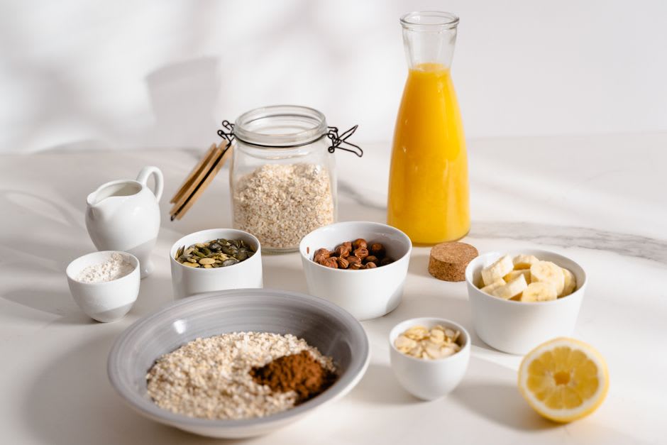 Vitamina de banana, aveia e leite