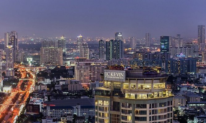 Bangkok skyline at dusk