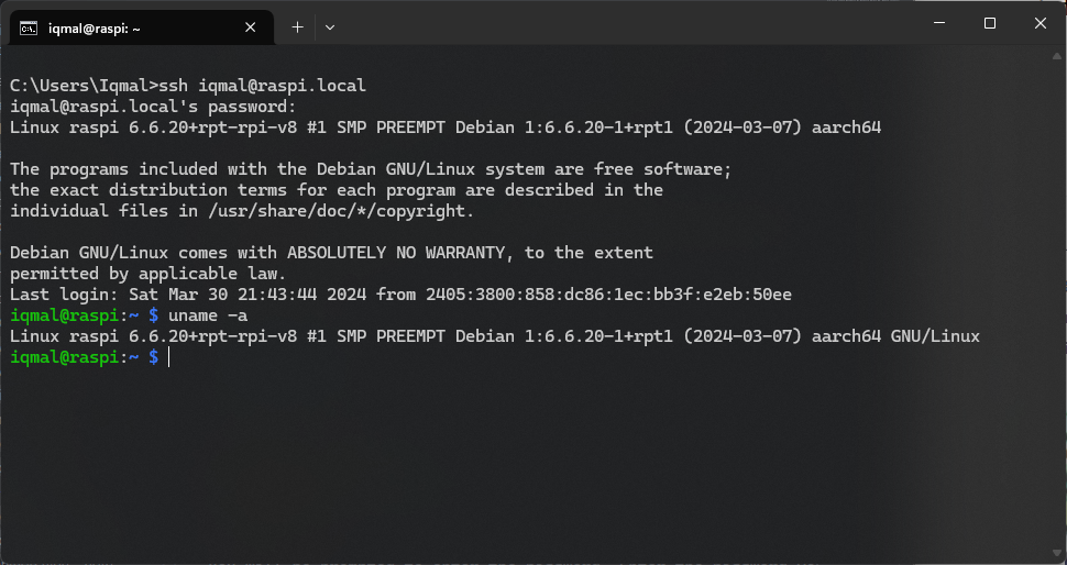 Login SSH raspberry pi