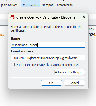 Create new OpenPGP key pair