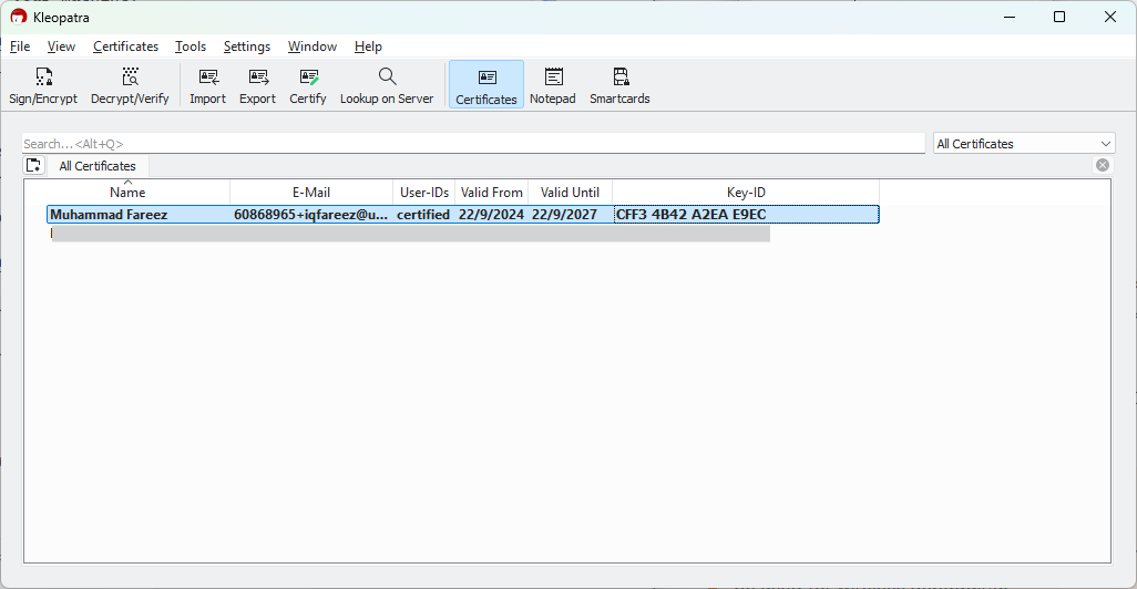 Pgp created keys