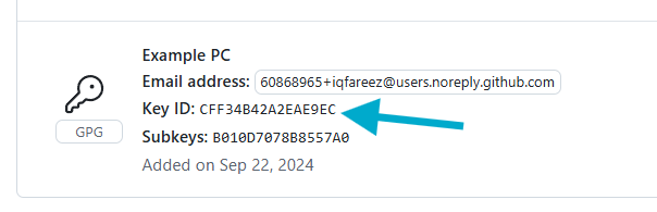 KEY ID github