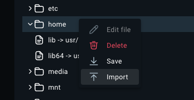 Docker files import