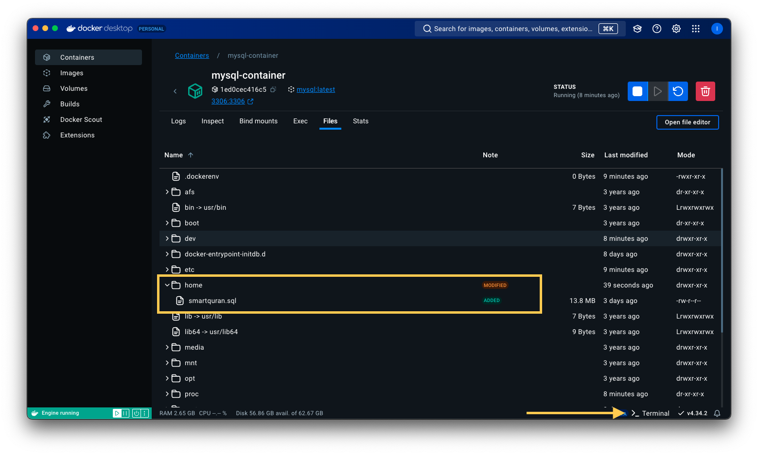 Docker Imported Files