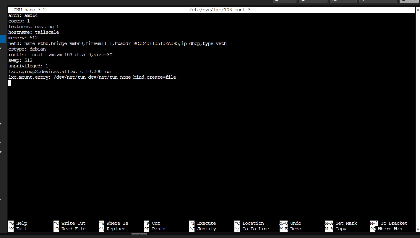 LXC config