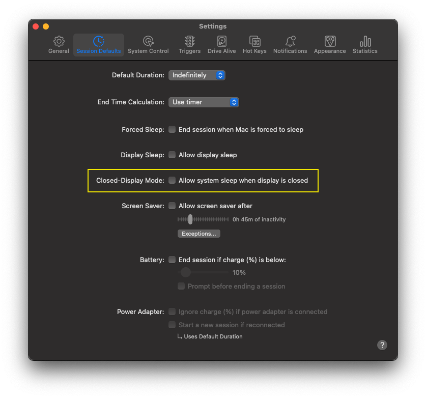 AMphetime closed display mode