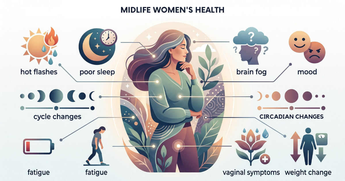 Visual symptom collage for menopause symptoms