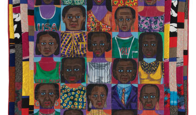 The Women: Mask Face Quilt #1 by Faith Ringgold