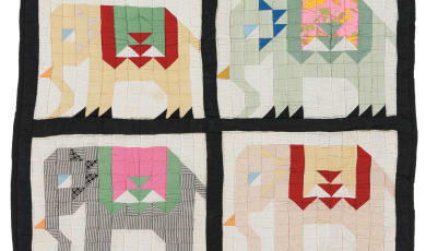 Ararat Elephants quilt photo showing four elephants. 