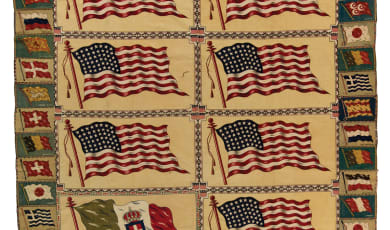 Tobacco premium quilt with flags from nations around the world.