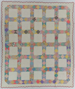 One Patch with Squares on Point Sashing