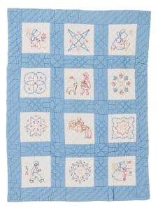 Embroidered Rainbow Crib Quilt