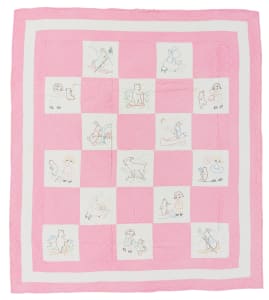 Rainbow Embroidered Crib Quilt