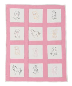 Child's Embroidered Quilt/Animals