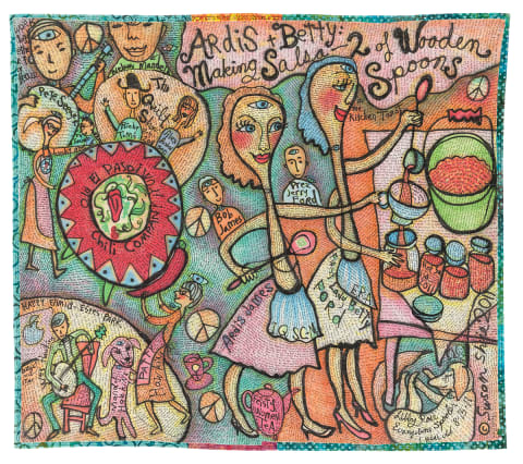 Ardis and Betty: Making Salsa - 2 of Wooden Spoons in the Kitchen Tarot