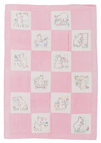 Embroidered Bear Crib Quilt