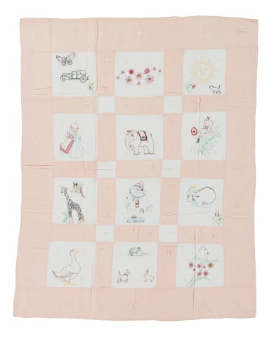 Child's Embroidered Quilt/Animals