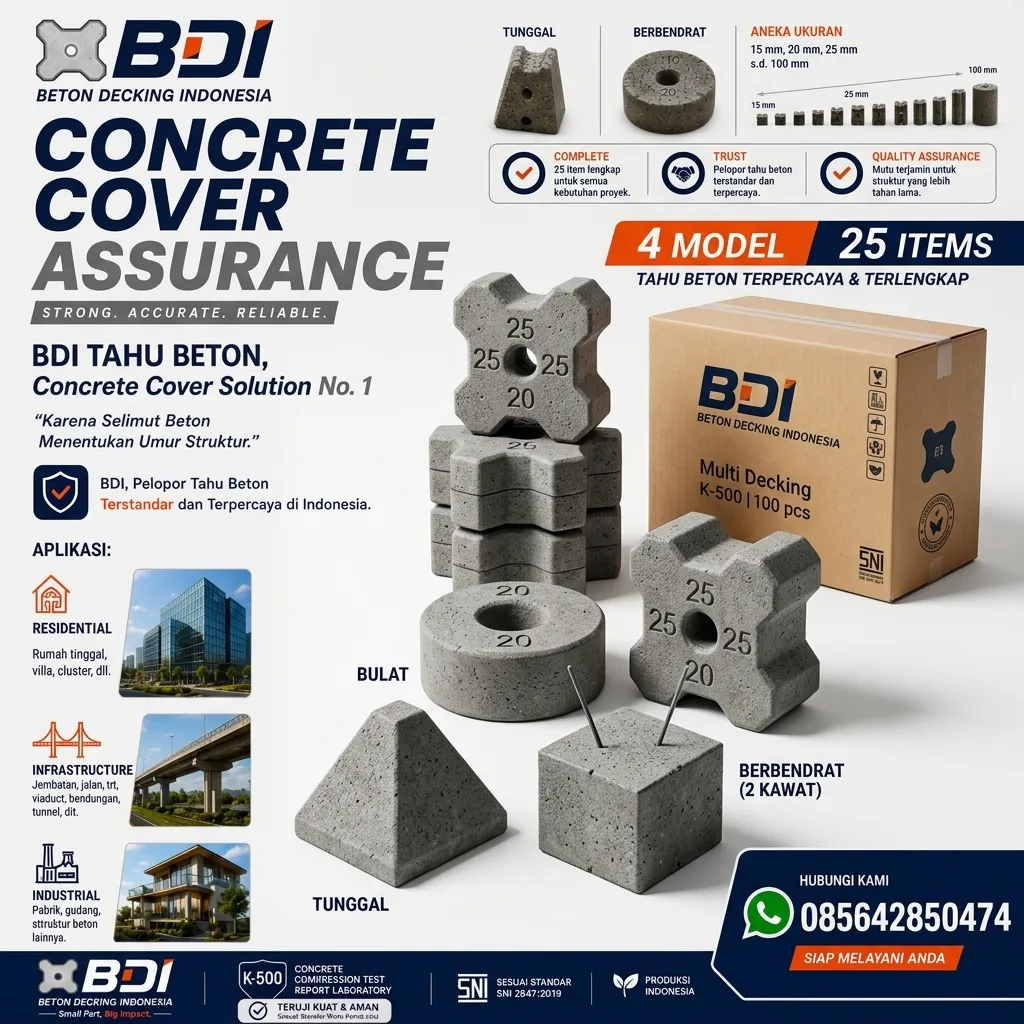 Jual Beton Decking K-500 di Jembrana: Solusi Presisi untuk Selimut Beton Berkualitas Tinggi