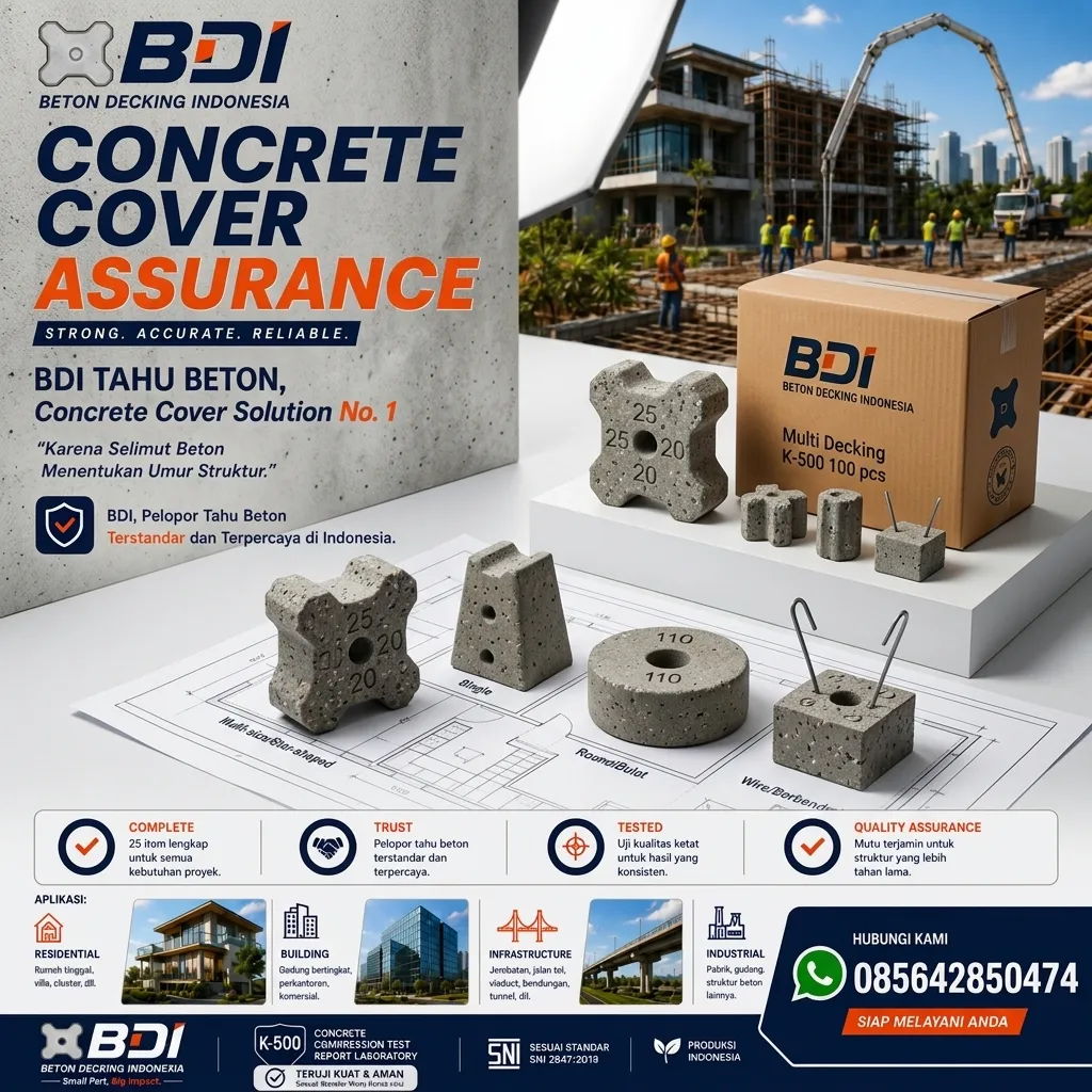 Distributor Jual Beton Decking K-500 di Kabupaten Buton: Solusi Selimut Beton Presisi untuk Konstruksi Kokoh