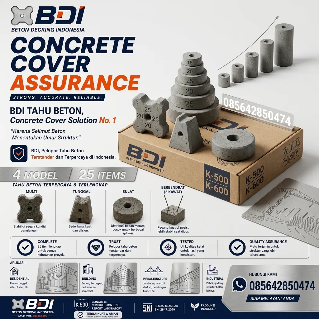 Jual Beton Decking Presisi K-500 di Kabupaten Tanggamus: Solusi Selimut Beton Standar Proyek Nasional