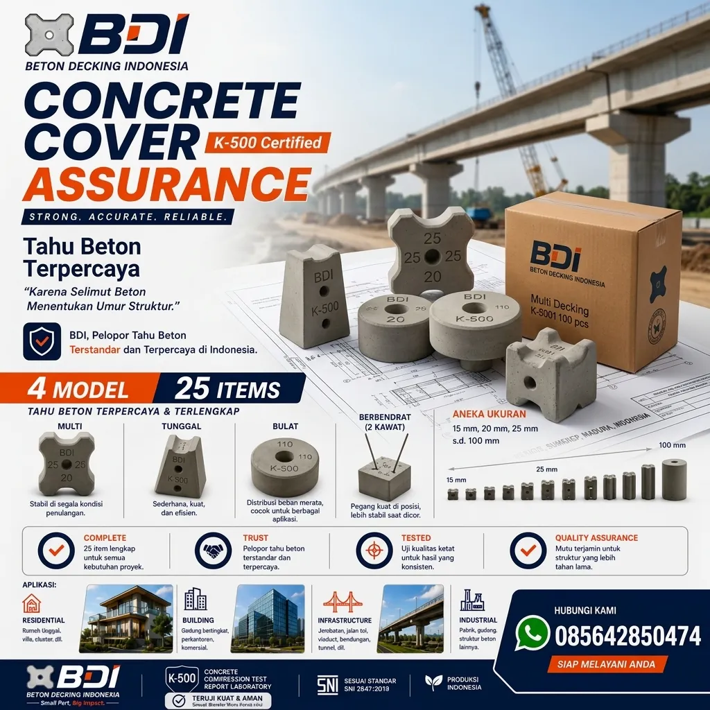 Jual Beton Decking K-500 Presisi & Handal di Kabupaten Sumenep: Solusi Proteksi Struktur Konstruksi Modern