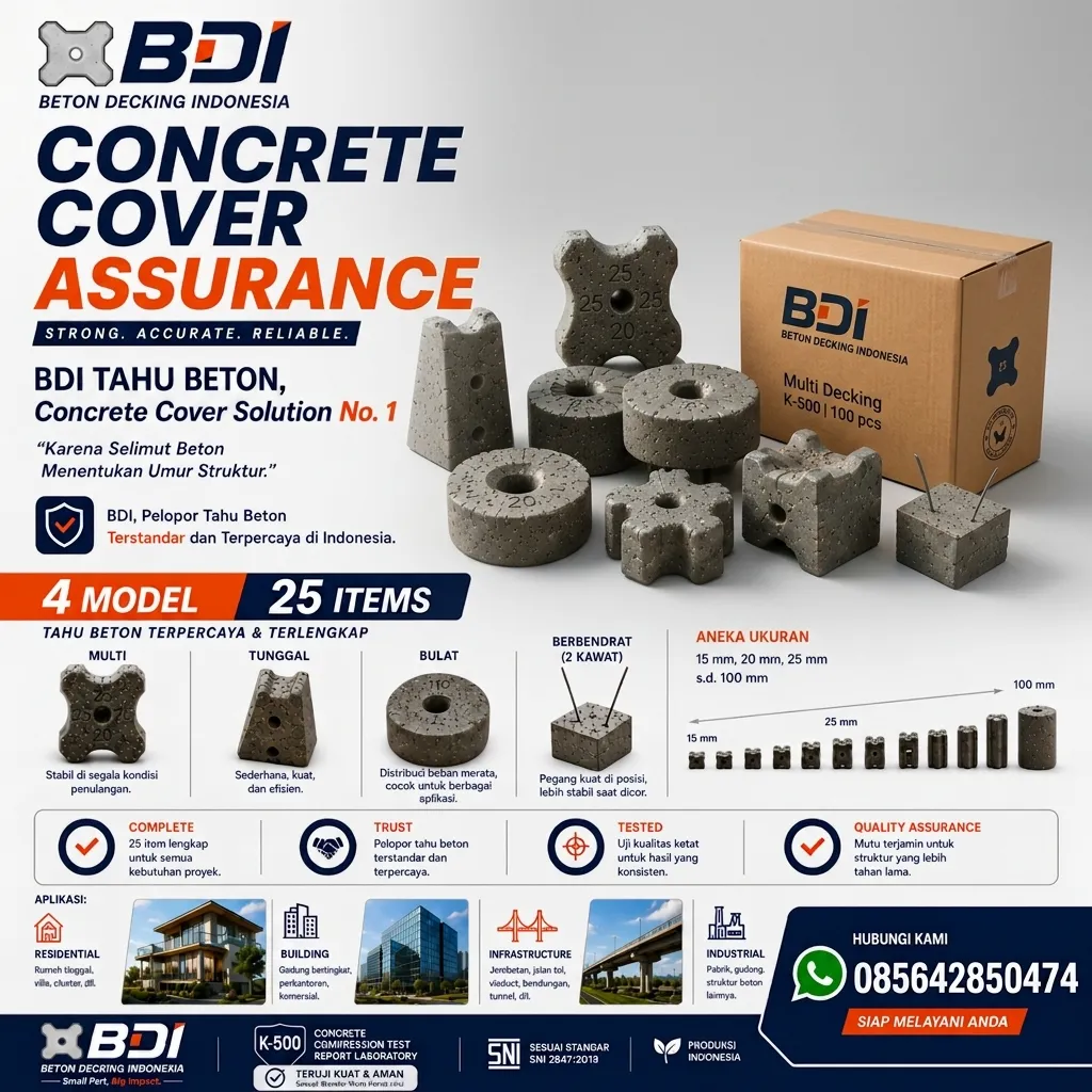 Jual Beton Decking K-500 di Indragiri Hulu: Solusi Presisi untuk Selimut Beton Berkualitas Tinggi