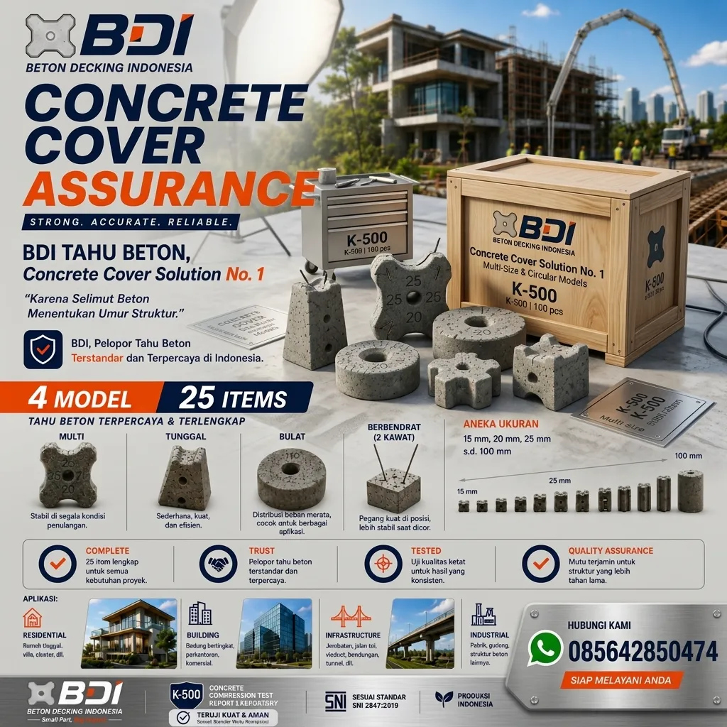 Jual Beton Decking K-500 di Kabupaten Ende: Solusi Selimut Beton Presisi untuk Konstruksi Kokoh