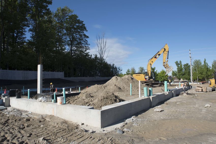 Foundation for a new retail plaza designed by IRC