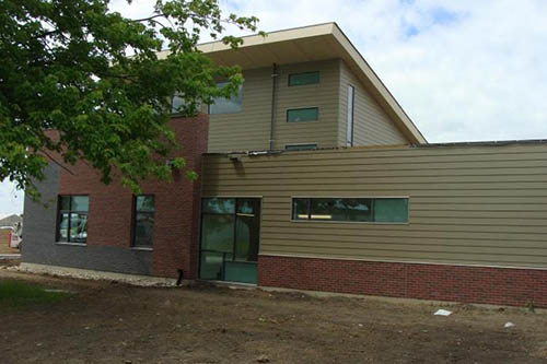 Side elevation of the building addition