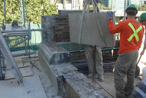 Stone Parapet Restoration in Progress