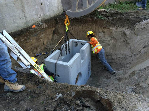 Installation of Double Catch Basins at Loading Dock